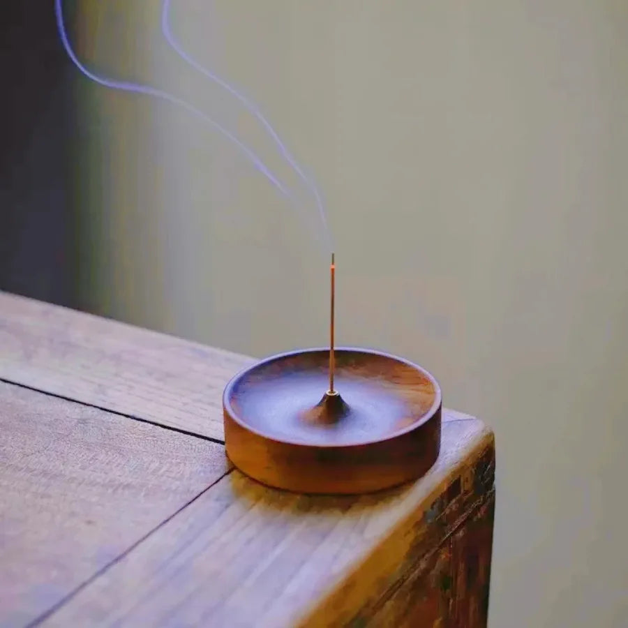 Solid Wood Incense Stick Holder | Handmade Tea Ceremony Incense Burner Tray lifestyle view