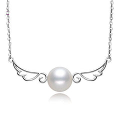 925 Sterling Silver Light Luxury Premium Wings Pearl Necklace Anniversary Birthday Party Wedding Gif