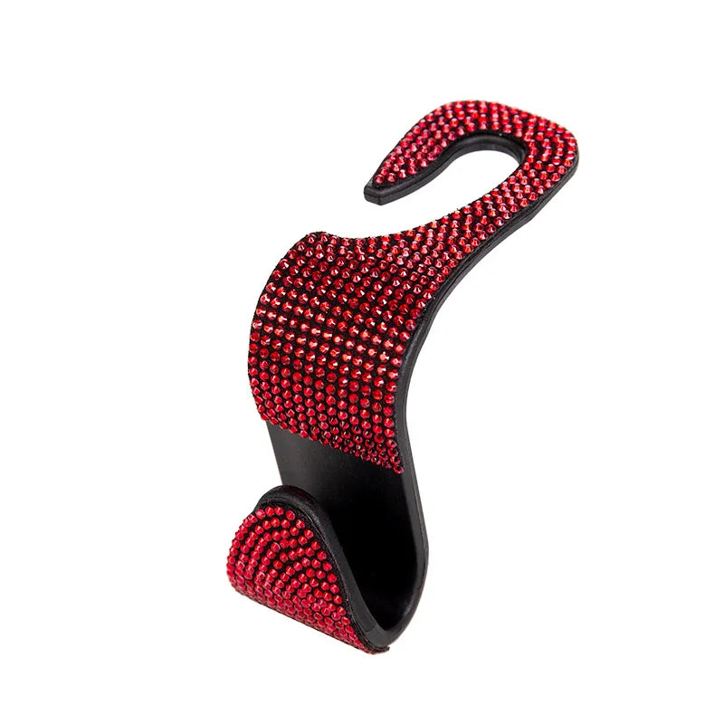 Rhinestone Decor Car Seat Back Hook Hanger Universal Bling Diamond Vehicle Auto Headr lifestyle view