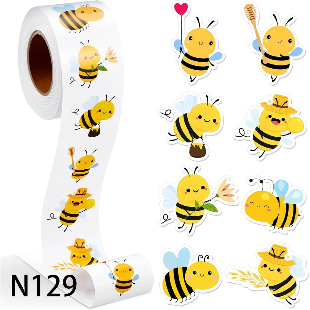 100-500PCS New Stickers Small Roll Packaging Animal Pack Rolling Stickers Photocard additional angle