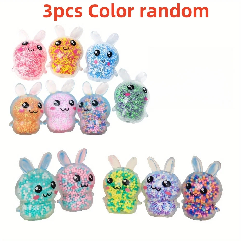 3 Pack Squishy Bunny Stress Balls | Light Up Rabbit Fidget Toy for Anxiety Relief alternate view