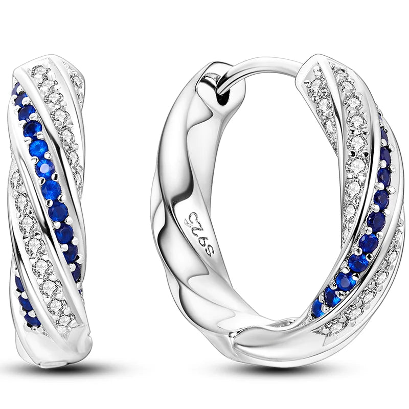 Colorful 925 Sterling Silver Hoop Earrings for Women | Classic Circle Earrings