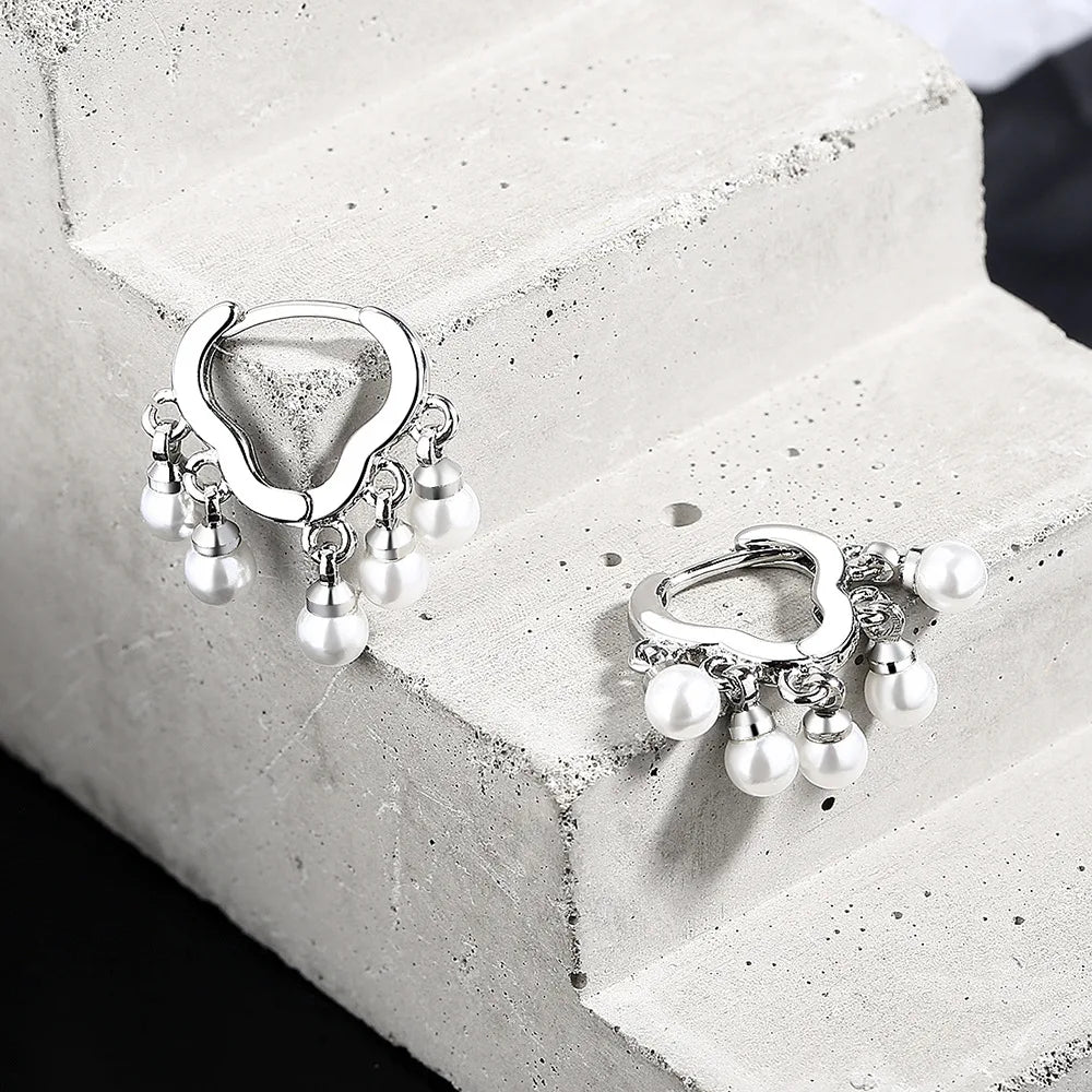S925 Sterling Silver Cloud Pearl Earrings | Classic Stud Earrings for Women detail view