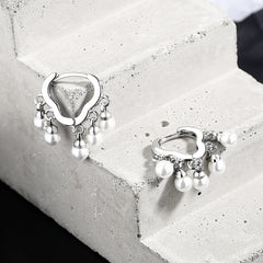 S925 Sterling Silver Cloud Pearl Earrings | Classic Stud Earrings for Women detail view