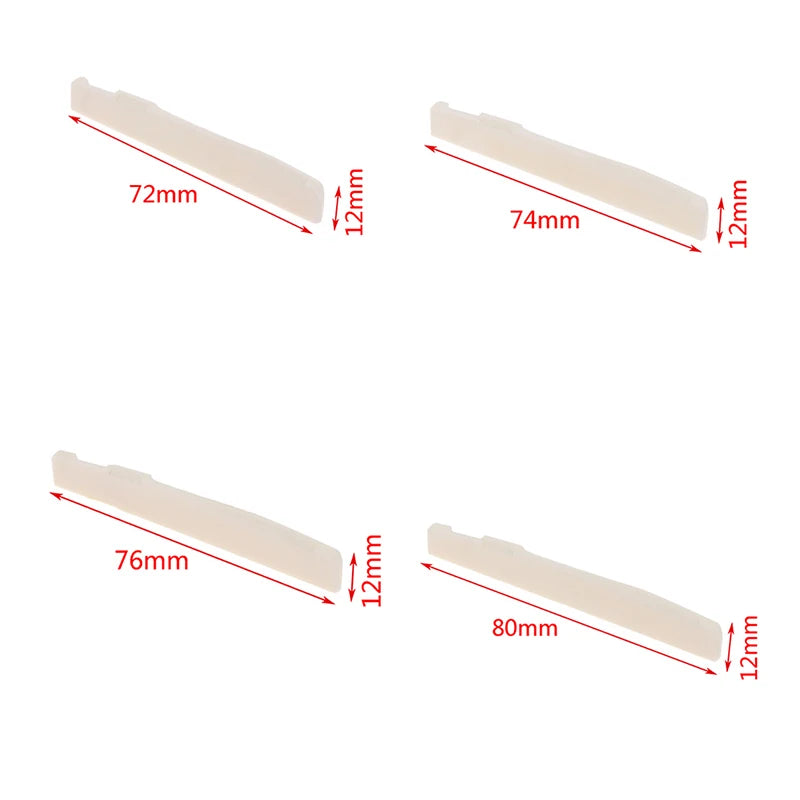 Real Bone Bridge Saddle For Folk Acoustic Guitar 72MM/74MM/76MM/80MM * 12MM additional angle
