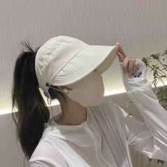 Foldable Women's Sun Hat with Wide Brim and Breathable Top | Ponytail-Friendly Design alternate view