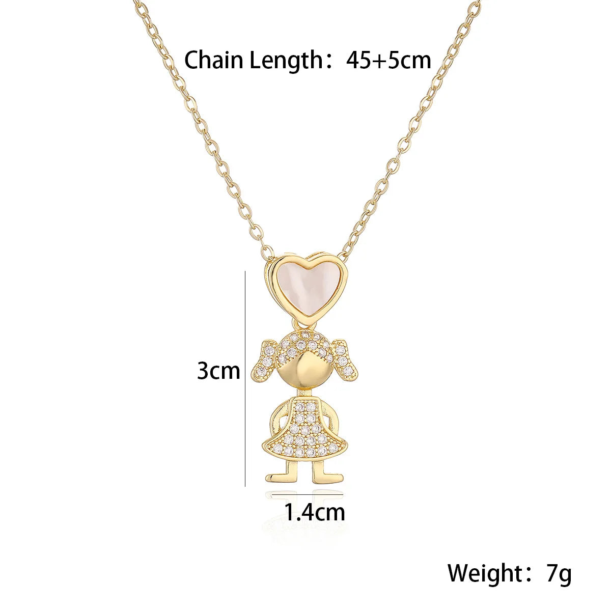 Luxury Gold-Plated Heart-Shaped Pendant Necklace for Boys And Girls Korean Trend Niche A detail view