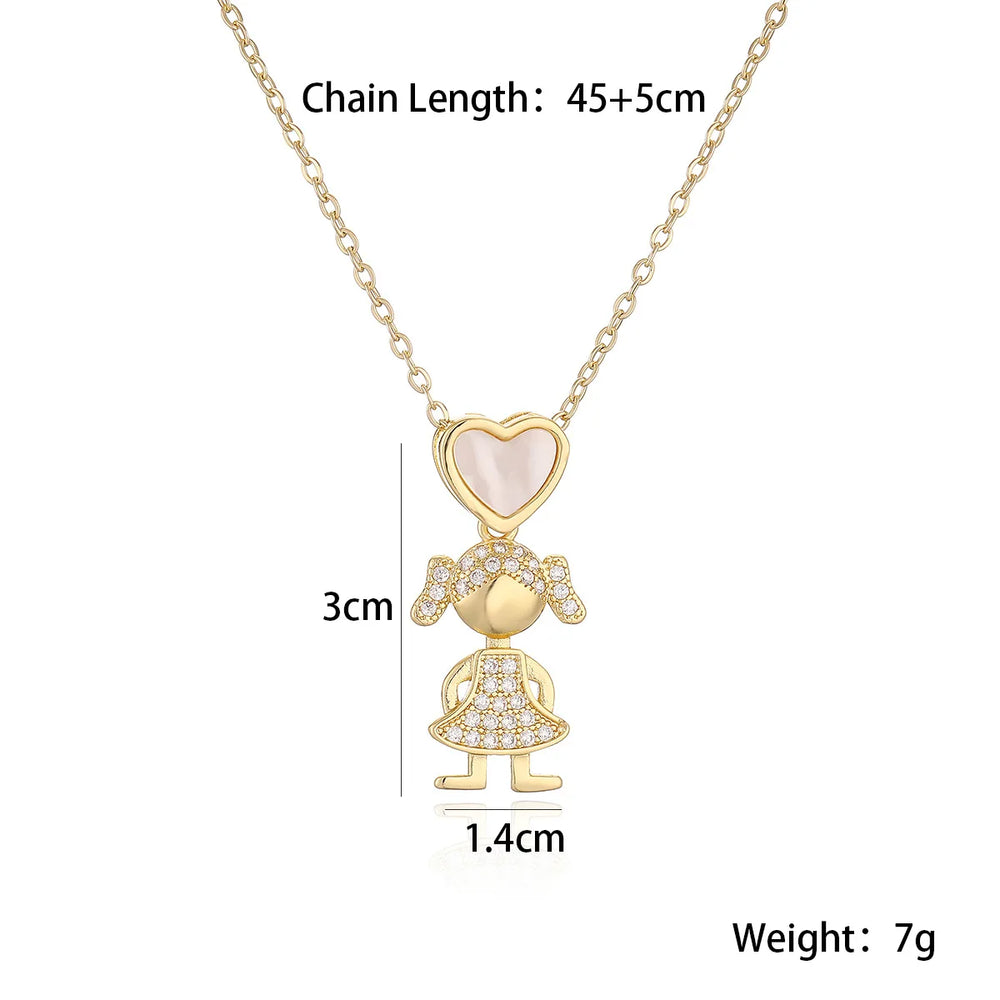 Luxury Gold-Plated Heart-Shaped Pendant Necklace for Boys And Girls Korean Trend Niche A detail view