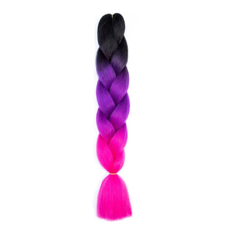 Synthetic 24Inch Jumbo Braids Extensions Long Yaki Straight Braiding Hair Afro Ombre alternate view