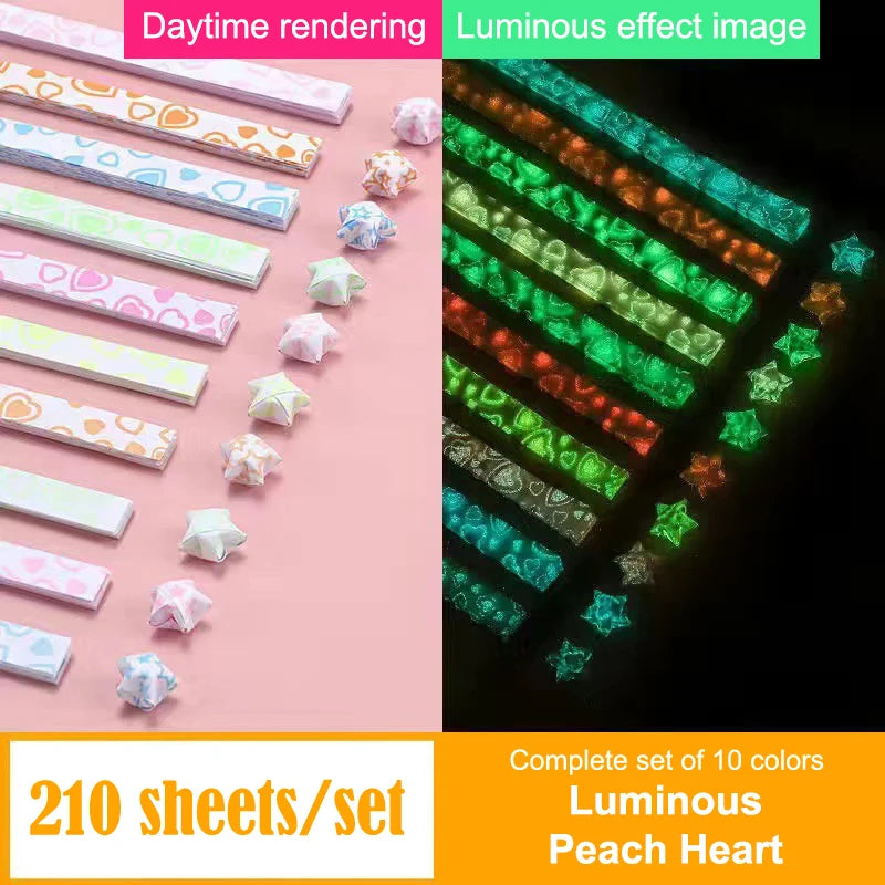 210 Sheets Luminous Origami Paper Stars | DIY Craft Kit for Glowing Lucky Stars lifestyle view