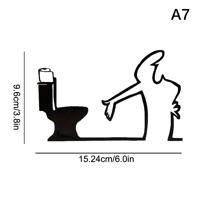La Linea Minimalist Line Art Sticker Set | Cartoon Character Door Sign for Home Decor alternate view