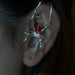 Gothic Dark Spider Crawl Fashion Dangle Stud Piercing Ear Bone Clip For Unisex Halloween Party Acces