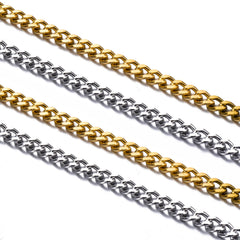 1Pc 3mm-7mm Stainless Steel Link Curb Chain Necklace for Men Women DIY pendant necklace jewelry making