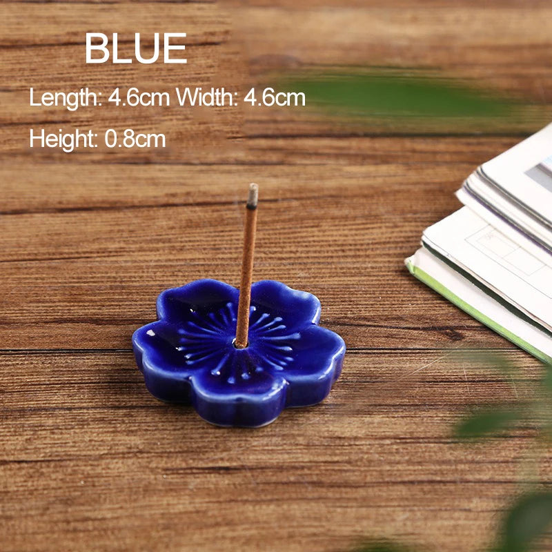 Ceramic Cherry Blossom Incense Holder | Aromatherapy Burner for Home & Office additional angle