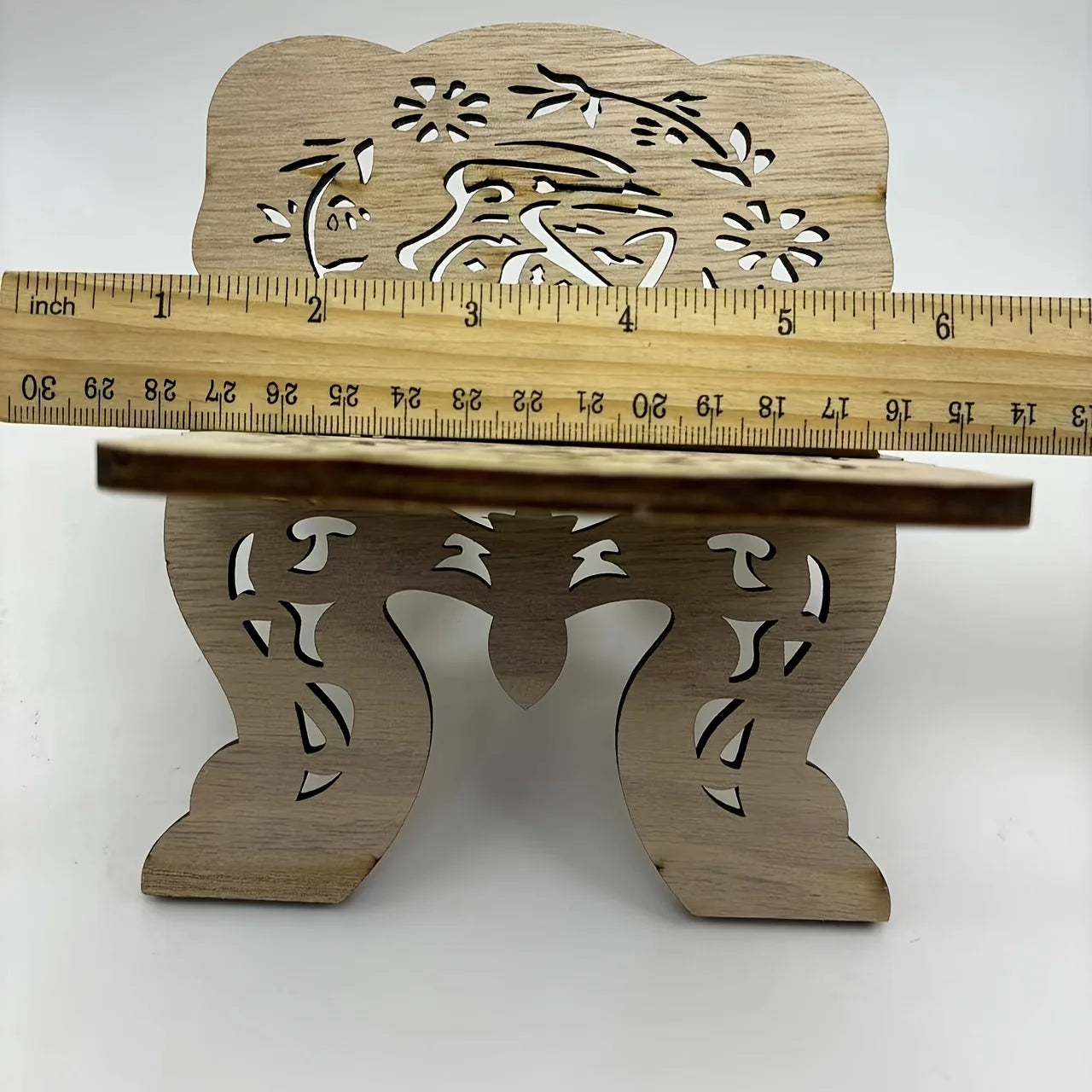 1pc Wooden Foldable Mini Bookend Stand Reading Ramadan Decor Home Bedroom Office Desk lifestyle view
