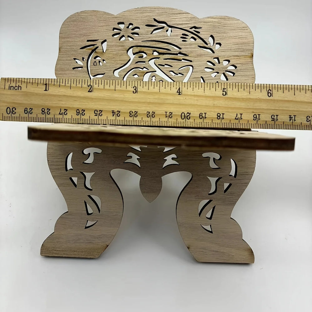 1pc Wooden Foldable Mini Bookend Stand Reading Ramadan Decor Home Bedroom Office Desk lifestyle view