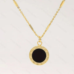 Vintage Roman Numeral Pendant Necklace | Women's Clavicle Chain Jewelry detail view