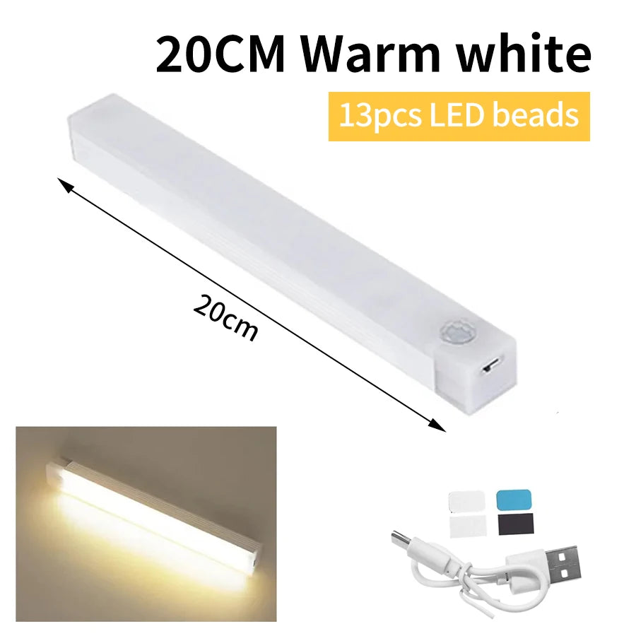 Rechargeable LED Motion Sensor Night Light | Magnetic Strip Light for Cabinet Bedside Cl detail view