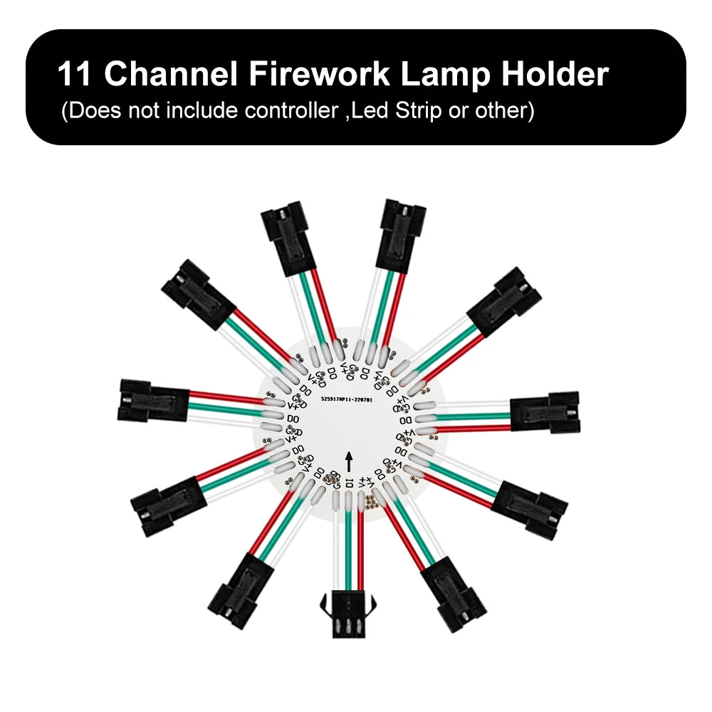 WS2812B LED Firework Light Module Panel 10/11/12/13 Channel | Individually Addressable P detail view