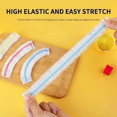 Cover Elastic Plastic Shower Cap Food Grade Storage Bag Kitchen Organizer Cling Film detail view