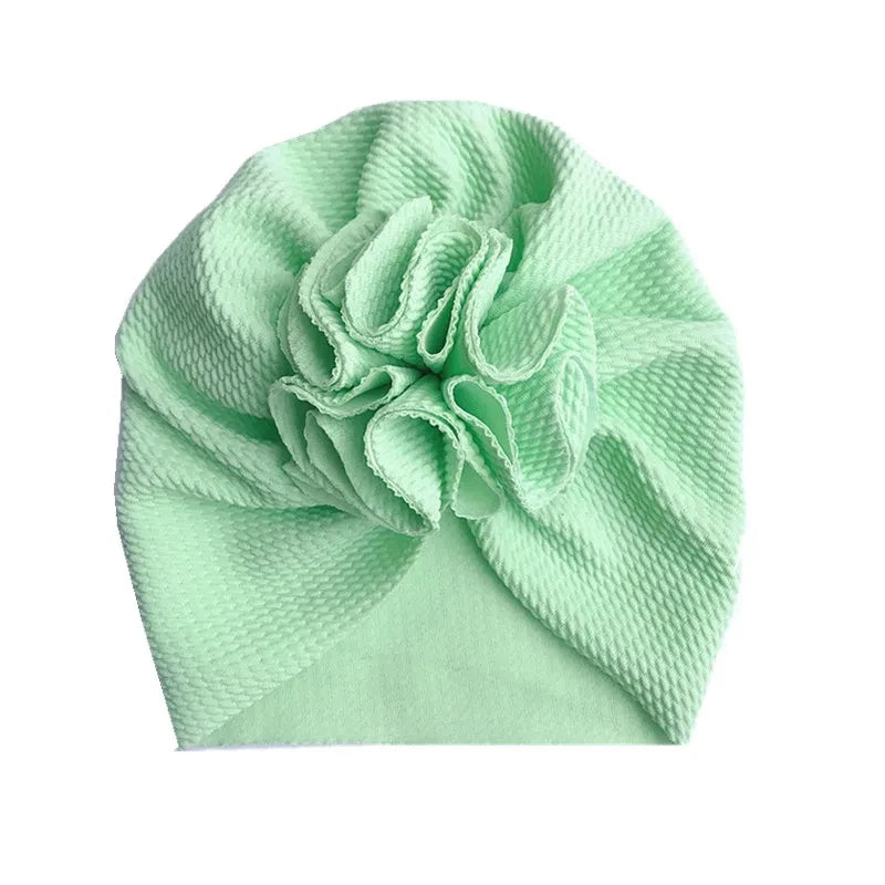 Baby Girl Turban Hat | Lovely Flower Soft Cap for Newborn Photography additional angle
