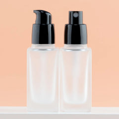 15/30ml Empty Pump Bottle Glass Liquid Foundation Container Makeup Transparent Square alternate view
