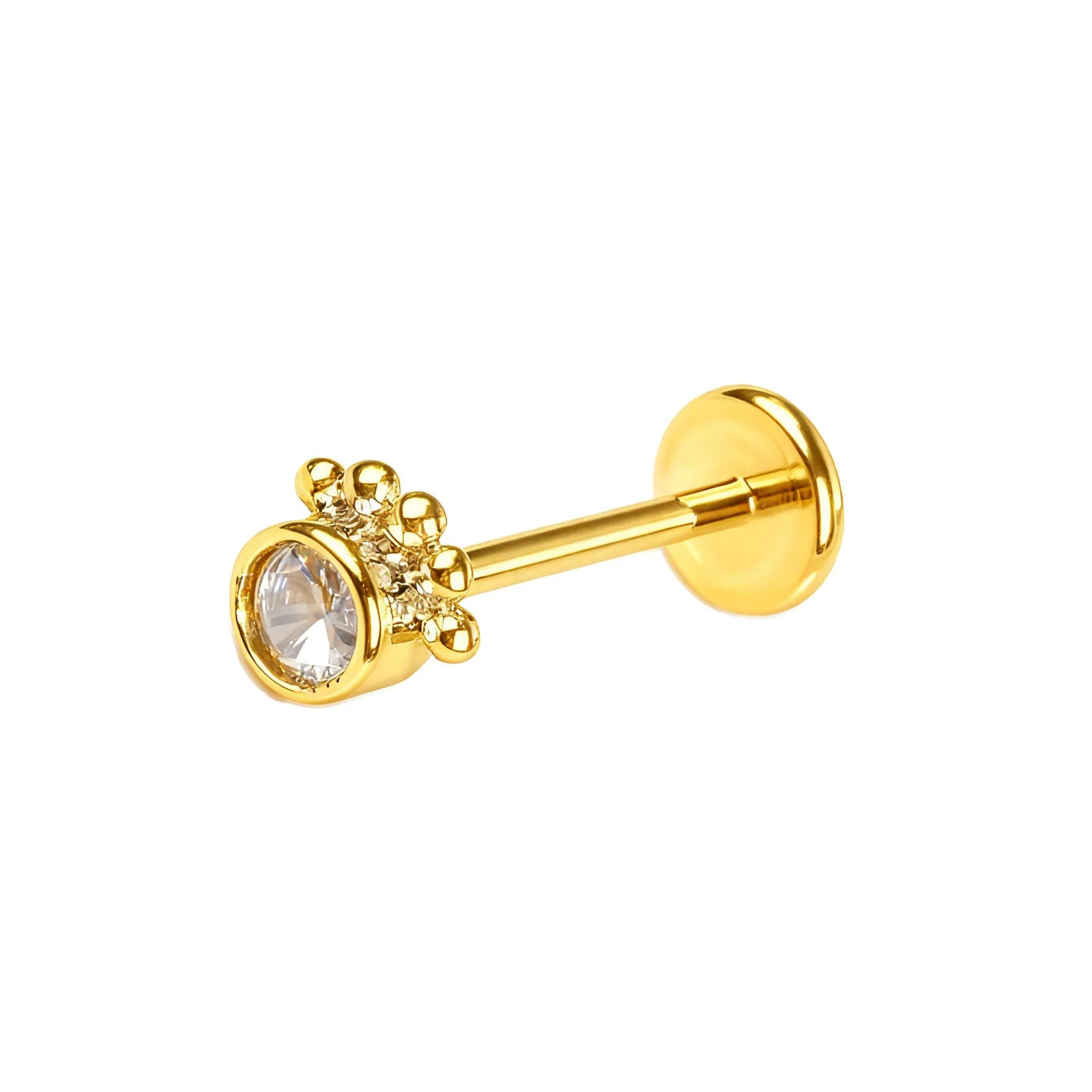 Stainless Steel Ear Studs - Micro Paved Zirconia Cartilage Earrings, Delicate Minimal lifestyle view