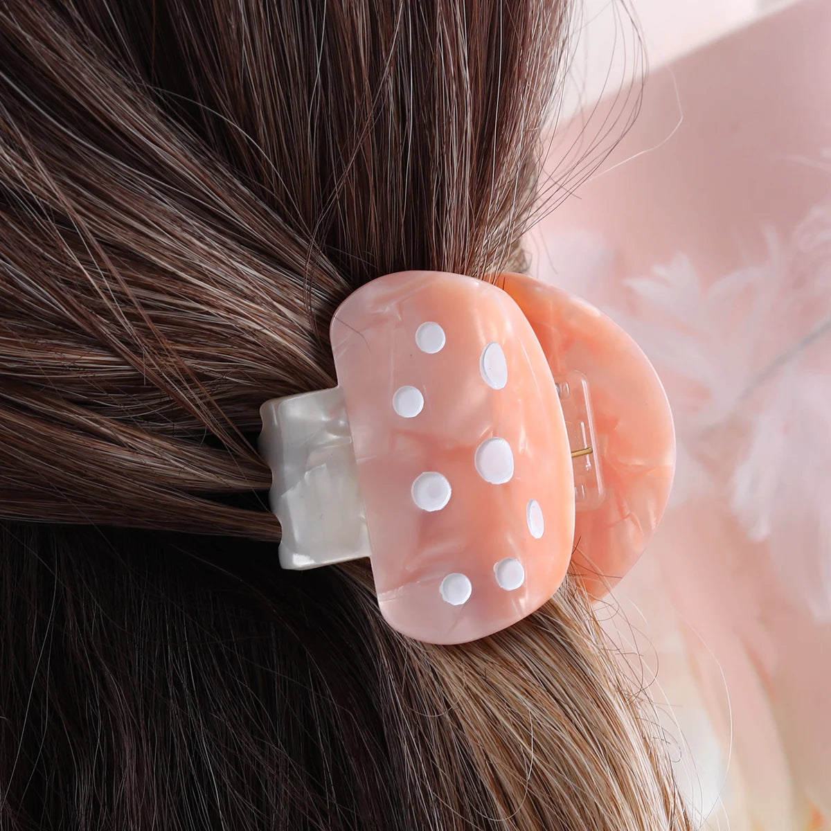 red acetic small cute mushroom hair claw clip for girl