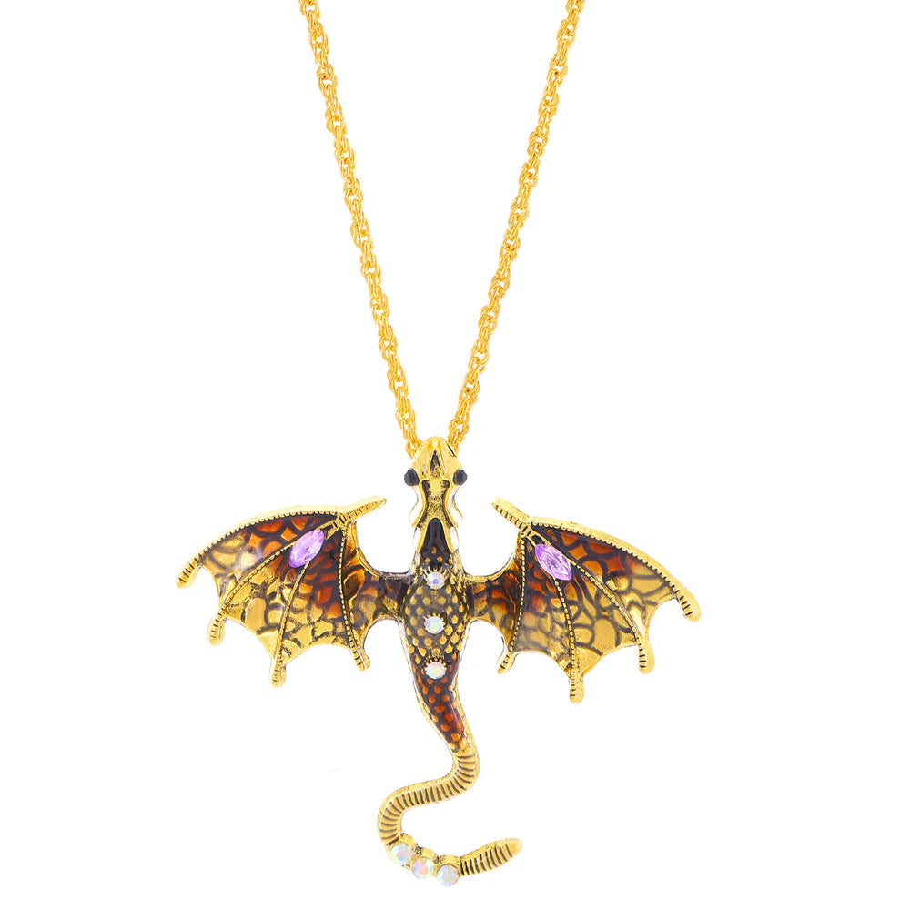 Goth Fly Dragon Pendant Necklace | Punk Snake Chain Choker for Men and Women alternate view