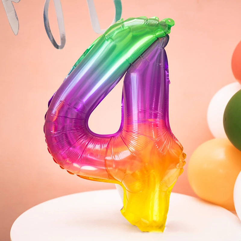 Rainbow Jelly Number Balloon 16 Inch | Birthday Party Decoration lifestyle view