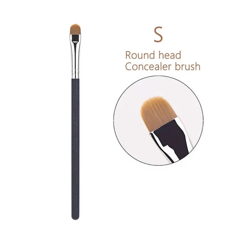 Flat Round Ultra-thin Foundation Concealer Makeup Brush | Professional Contour Liqu additional angle