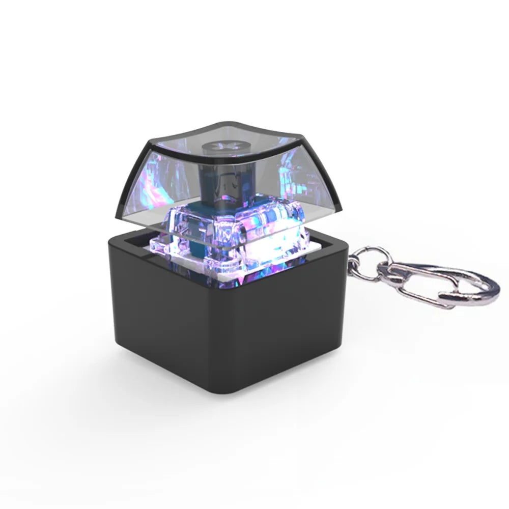 Fingertip Button Keychain Fidget Toy LED Keyboard Key Cap Key Chain Mechanical Swit additional angle