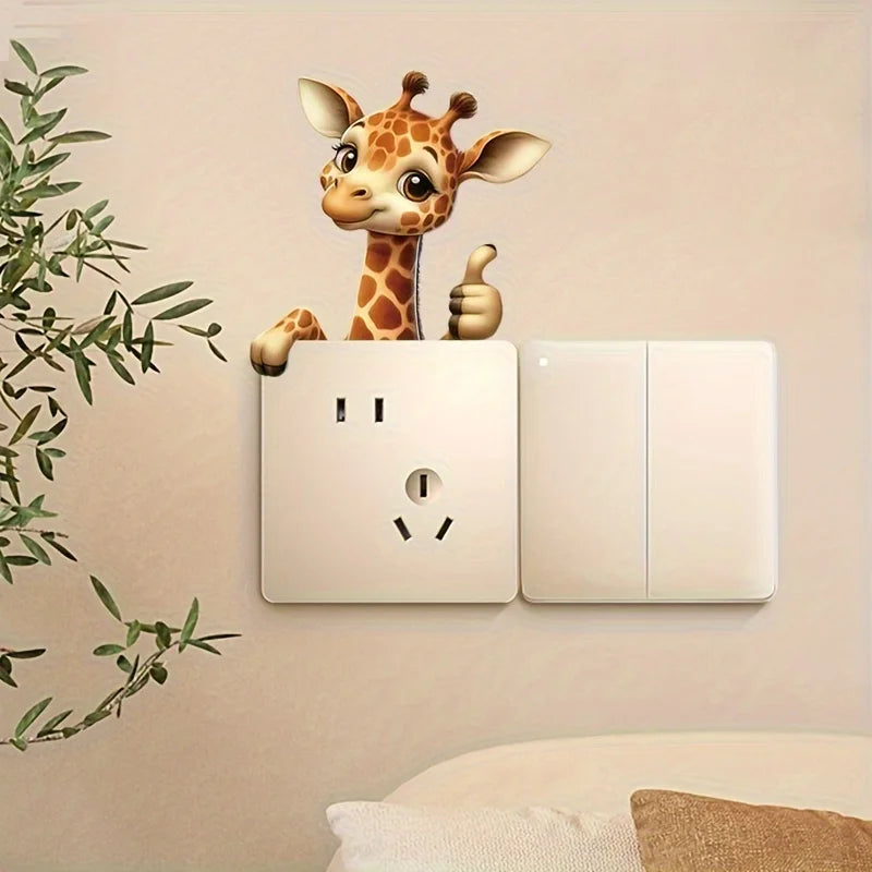 Cute Little Fox Switch Sticker | Home Decor Wall Decal for Bedroom Living Room Bathro lifestyle view