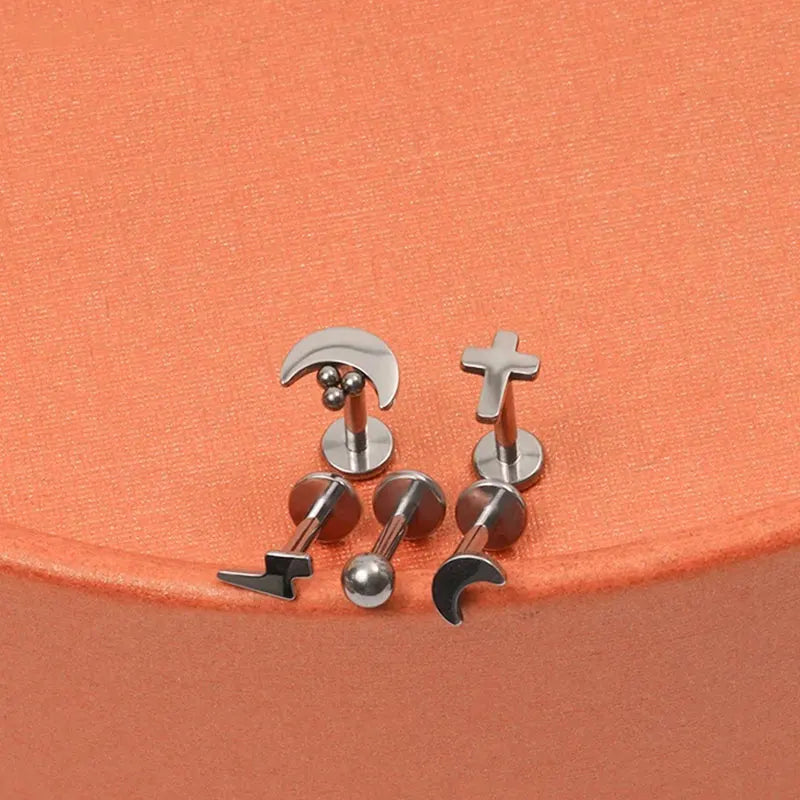 Nose Rings G23 Titanium Jewelry Labret Lip Studs Internally Threaded Earring Sexy Ear lifestyle view