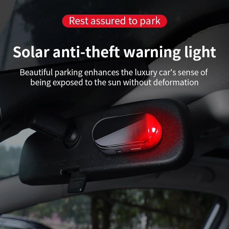 Solar Powered Car Warning Flashing Light | Interior LED Decorative Light detail view