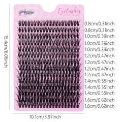 280pcs 40D Clusters False Eyelashes DIY Volume Individual Wispy Fluffy Lash Extensions close-up view