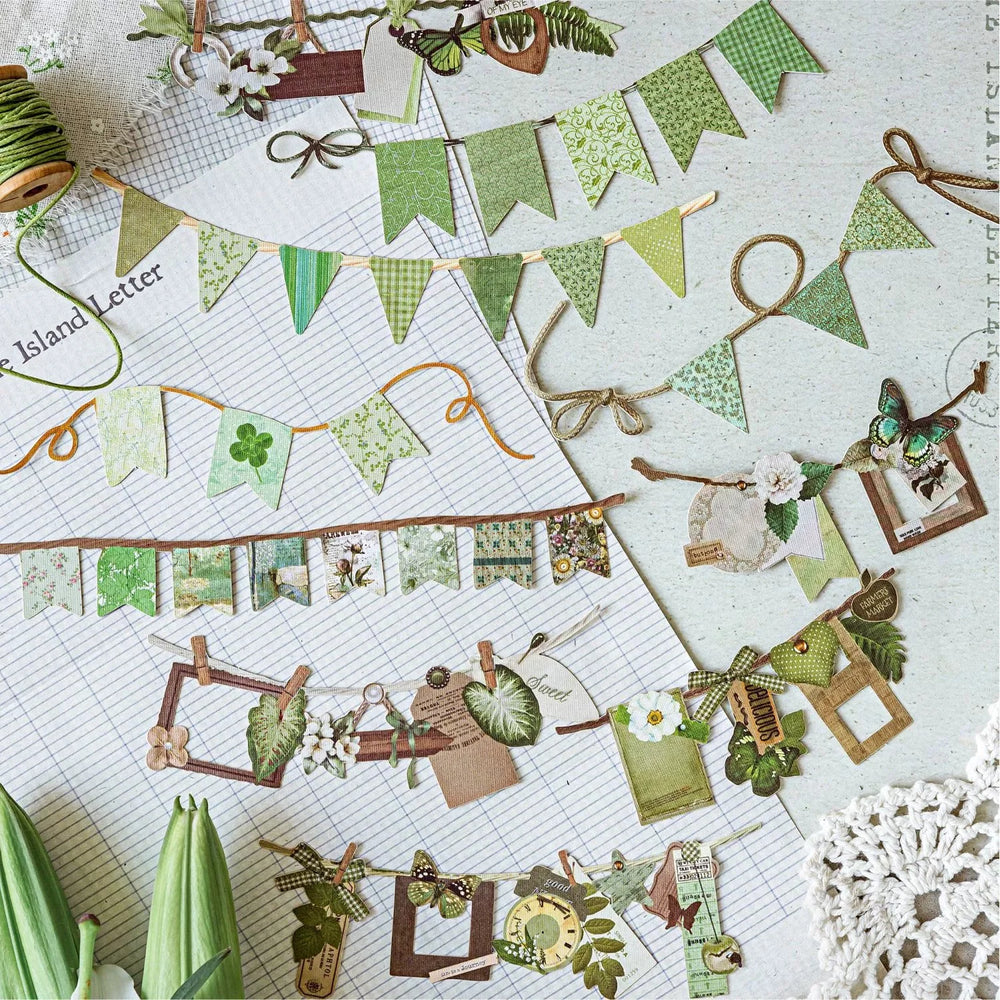 10 pcs/pack Handmade Party Series Vintage Festival Hollow Landscape Material Collage alternate view