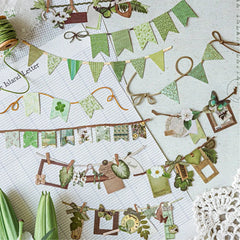 10 pcs/pack Handmade Party Series Vintage Festival Hollow Landscape Material Collage alternate view