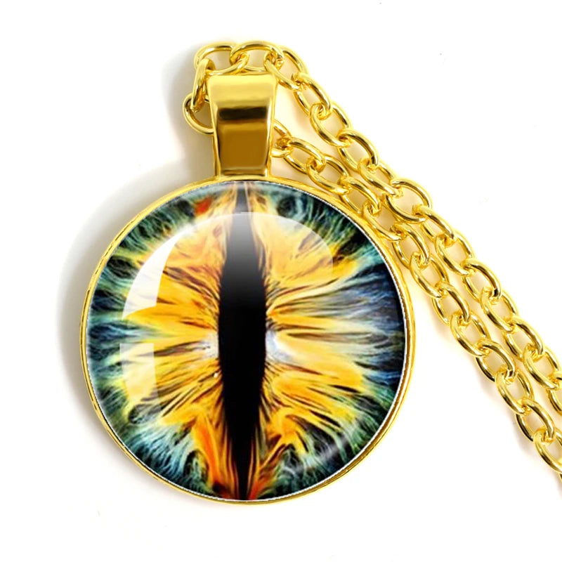 Fashion Evil Eye Pendant Necklace | Trendy Glass Cabochon Jewelry Gift detail view