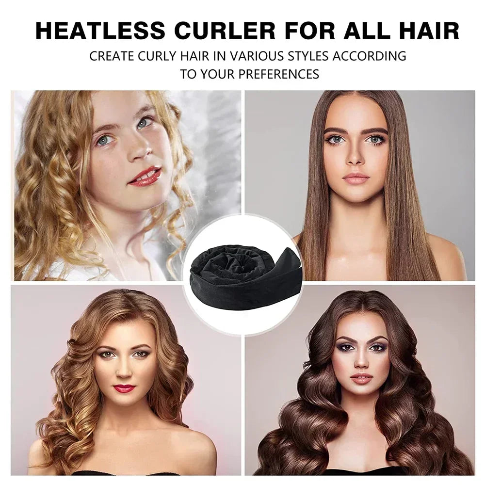 Heatless Curling Rod Headband | No Heat Hair Curler for Soft Sleeping Curls close-up view