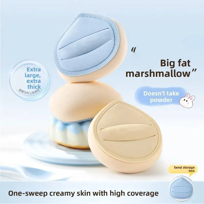 Marshmallow Soft Puff for Liquid Foundation Oversized Velour Powder Puff Wet/Dry Dual Use for Flawle