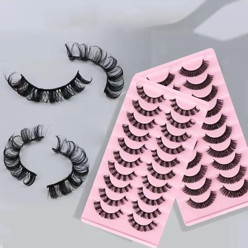 10Pairs 3D Mink Lashes Russian Strip Lash Dramatic False Eyelashes Faux Cils Makeup Fake Eyelash Ext