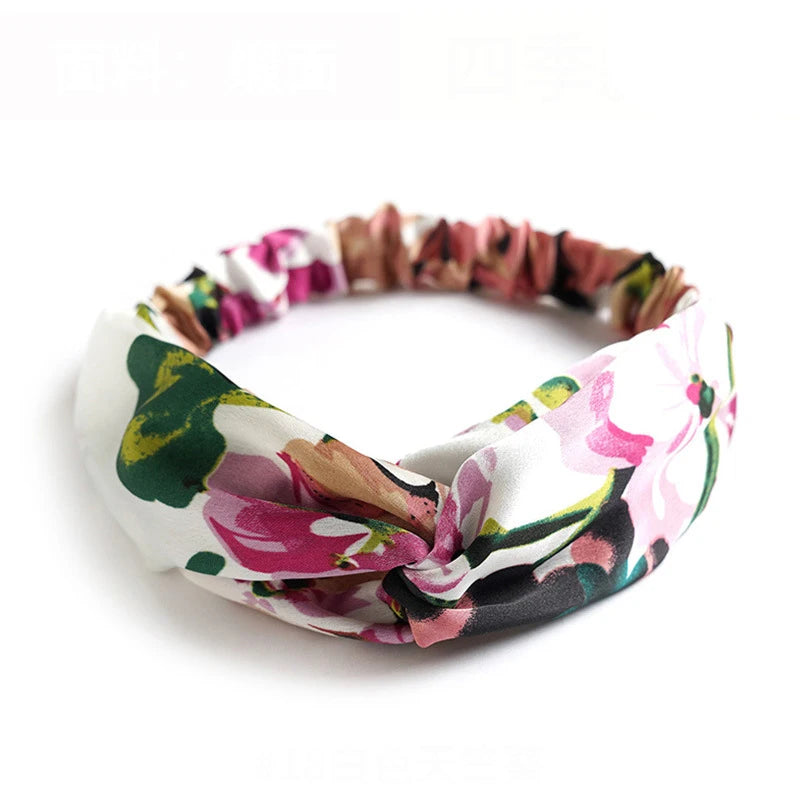 Fashion Bohemian Style Hair Bands Elastic Yoga Headband Women Headwear Print Vintage lifestyle view