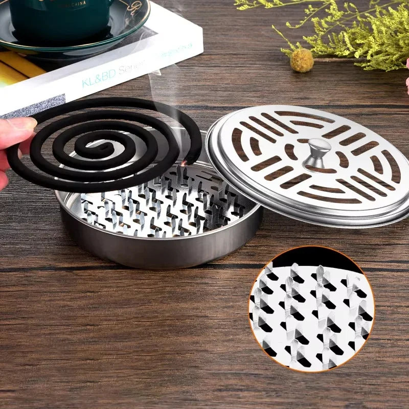 Mosquito Coil Tray Portable Holder Hotel Insect Repellent Rack With Cover Summer Anti-mosquito Home