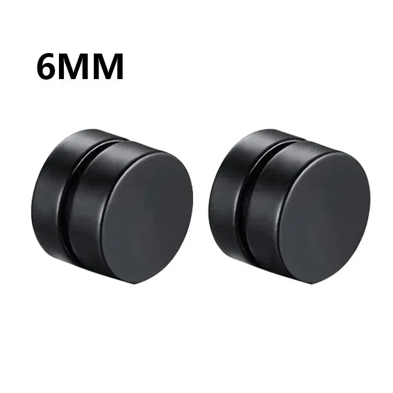 1Pairs Crystal Strong Magnetic Ear Stud Clip Earrings for Men Women, Punk Round Zirco lifestyle view