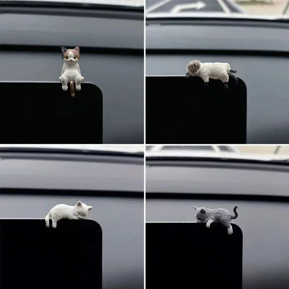 Funny Sleeping Cats Car Dashboard Ornament Adorable PVC Decoration For Car Interior F lifestyle view