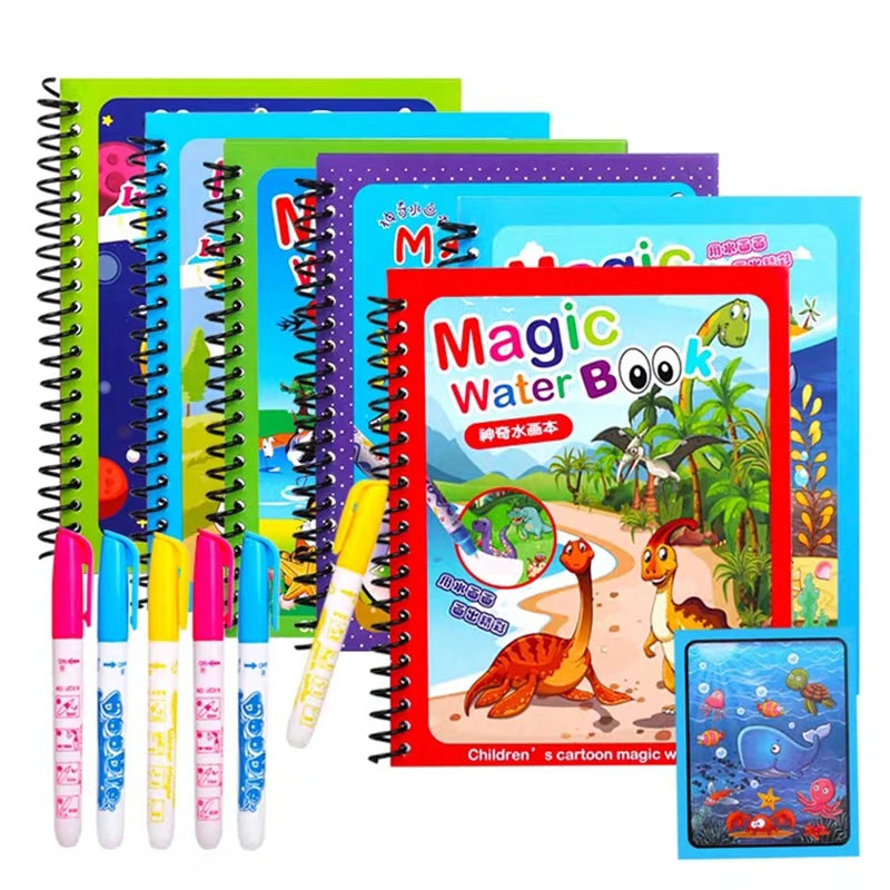 Children Early Education Toys Magical Book with Pen Water Drawing Montessori Toys Gif alternate view
