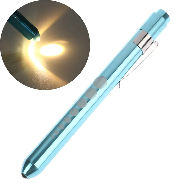 LED Medical Penlight with Pupil Gauge | Reusable Pocket Flashlight for Nurses and Doct close-up view