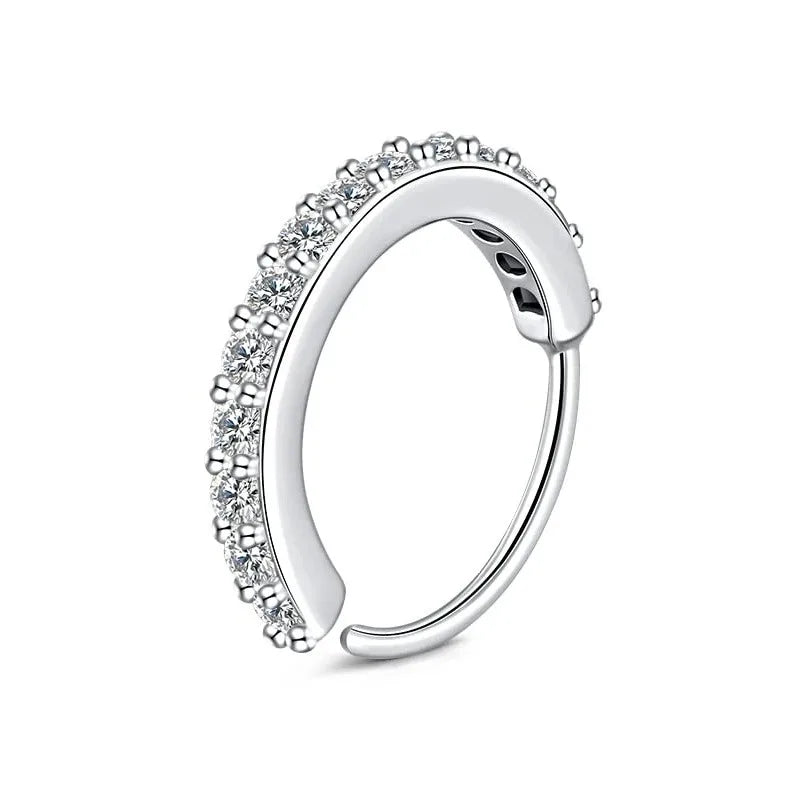 1pc 20G Zercon Septum Nose Rings Hoops for Women, Small Piercing Nose Ring Cartilage T close-up view