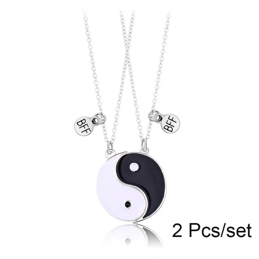 3 Pcs/set Best Friends Pendant Necklace For Woman Magnetic Adjustable Rainbow Daisy Love detail view